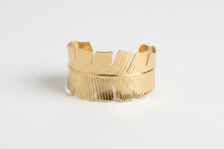 Feuille Divine — Bracelet Nature Doré